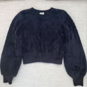 Sunday Best Black Kitten Crewneck/Cropped Sweater